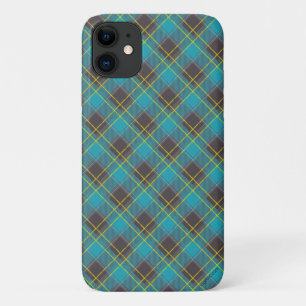 Plaid Tartan Blue Yellow Grey Trendy iPhone 11 Case