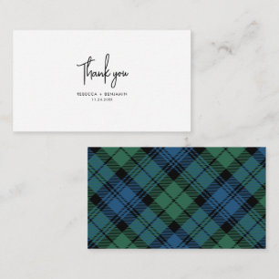 Plaid Tartan Campbell Rustic Wedding Thank You Card