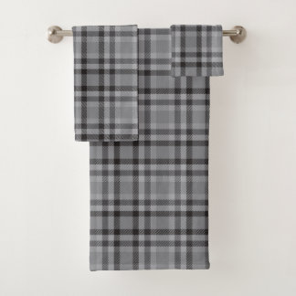 Plaid tartan checkered pattern bath towel set