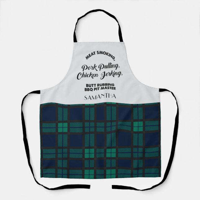 Plaid Tartan Clan Blackwatch Chequered Kitchen Apron (Front)
