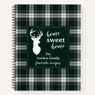 Plaid Tartan Clan Gordon Family Holiday Recipes Notebook