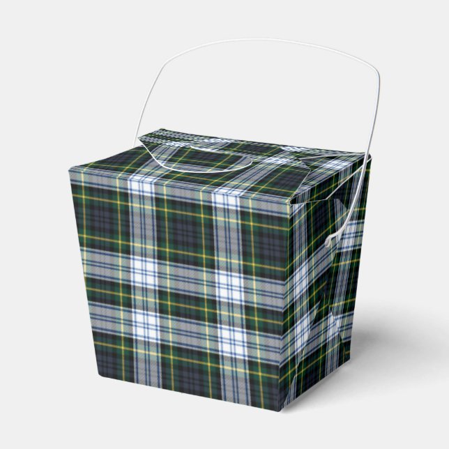 Plaid Tartan Clan Gordon White Green Classic Favour Box (Front Side)
