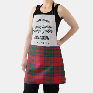Plaid Tartan Clan Grant Red Chequered Kitchen Apron