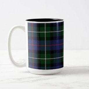 Plaid Tartan Clan MacKenzie Green Black Check Two-Tone Coffee Mug
