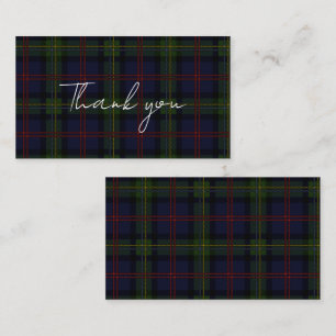 Plaid Tartan Clan Malcolm Rustic Thank You Card