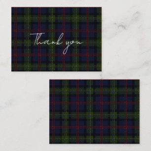 Plaid Tartan Clan Malcolm Rustic Thank You Card