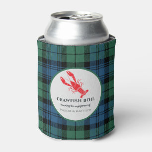 Plaid Tartan Crawfish Boil Engagement Party Can Cooler
