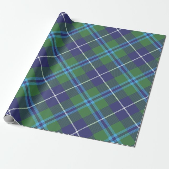 Plaid Tartan Douglas Chequered Pattern Wrapping Paper (Unrolled)