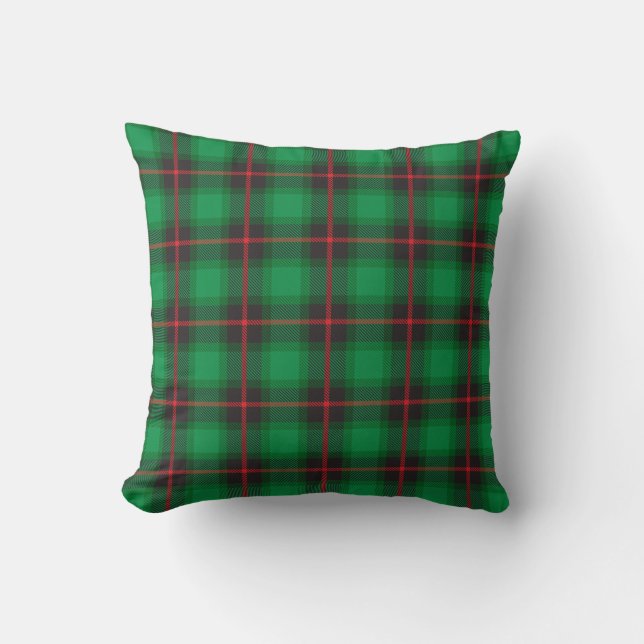 Plaid Tartan Green Red Traditional Scottish Trendy Cushion (Front)