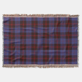  plaid tartan navy blue red  throw blanket
