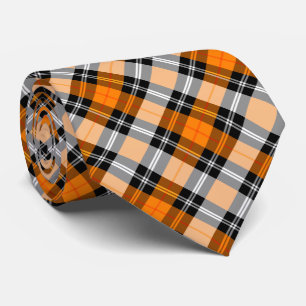 Plaid /tartan pattern orange and Black Tie