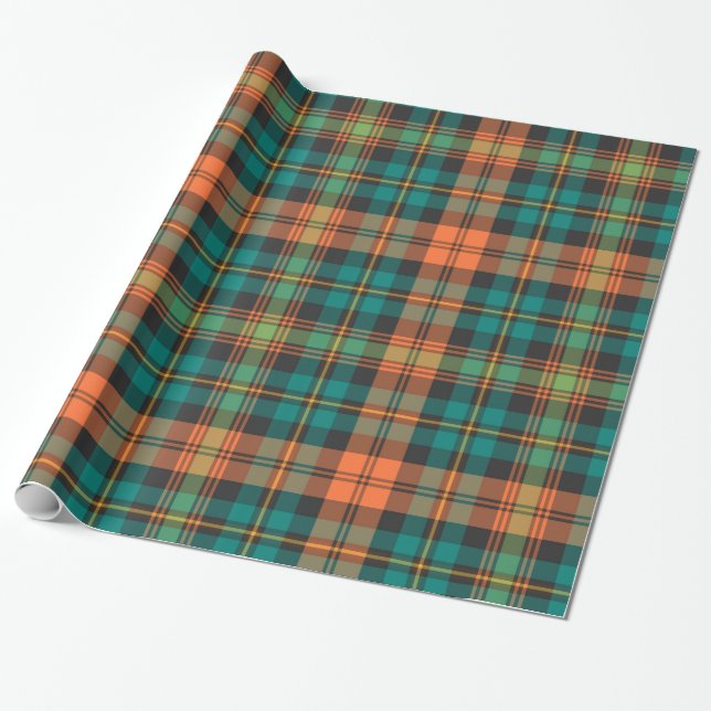 Plaid tartan pattern wrapping paper (Unrolled)