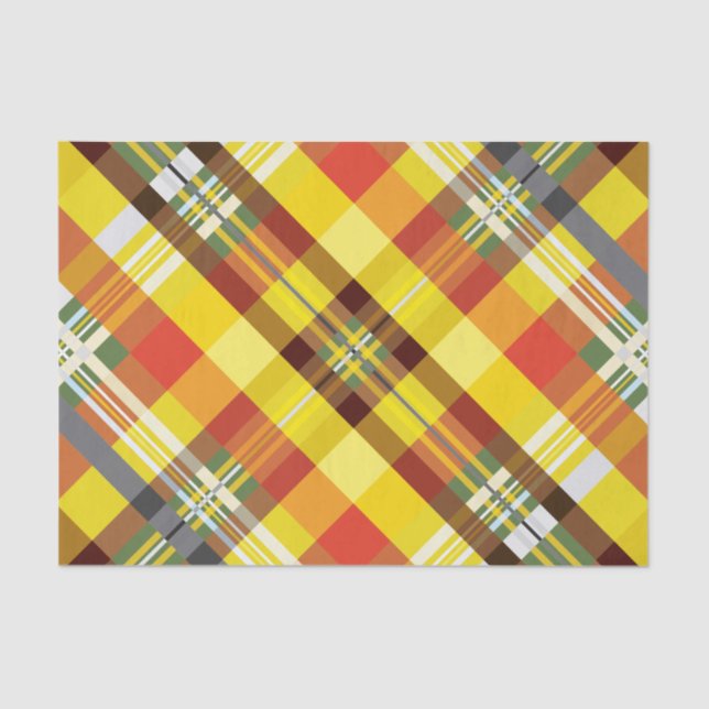 Plaid / Tartan - Sunflower - Tissue Paper (Front)