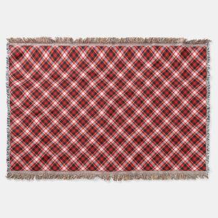 Plaid Texture Red Black Tartan Pattern-68767 Throw Blanket
