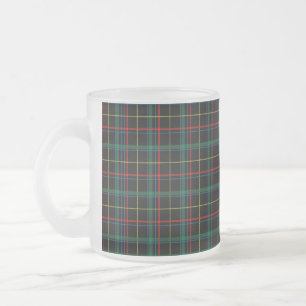 Plaid Texture with Black Background-25774 Frosted Glass Coffee Mug