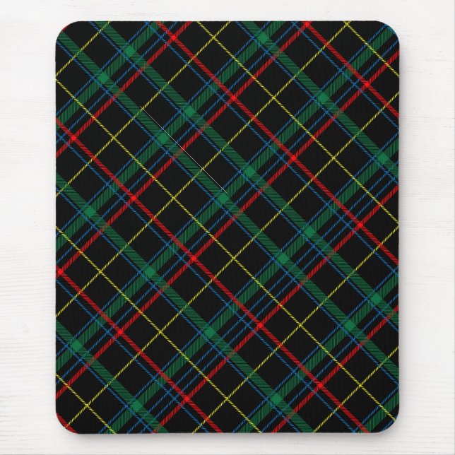 Plaid Texture with Black Background-25774 Mouse Mat (Front)
