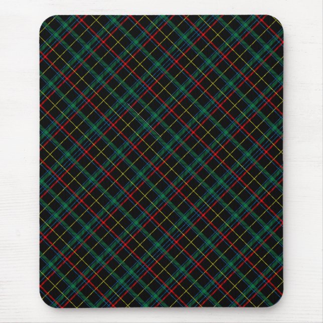 Plaid Texture with Black Background-25774 Mouse Mat (Front)