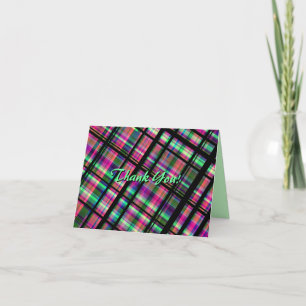 Plaid "Thank You!" Note Cards