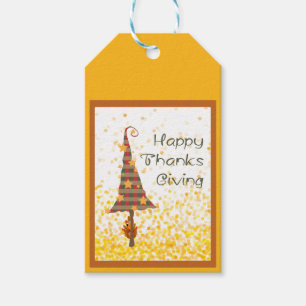 Plaid Thanksgiving Tree With Gold Stars Gift Tags