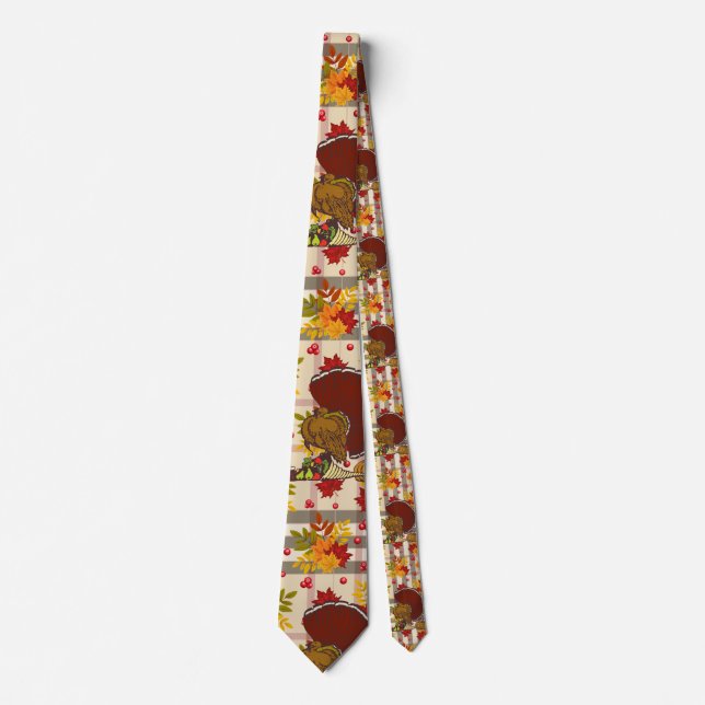 plaid thanksgiving turkey tie (Front)