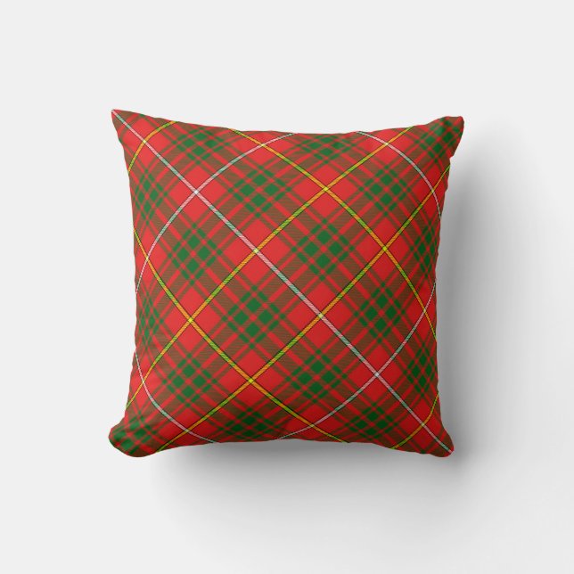 Plaid Throw Pillows Bruce Red Tartan Pillow (Front)