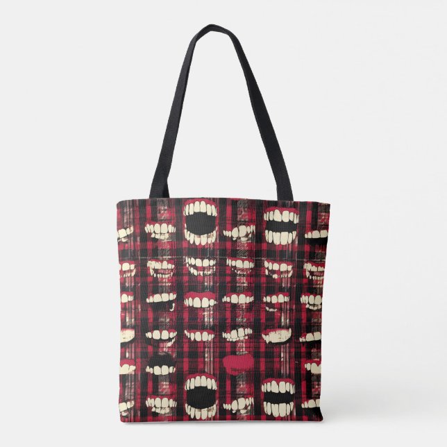 Plaid tooth tote bag (Back)