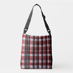 Plaid Trendy Abstract Red Black Collection Crossbody Bag