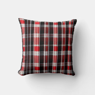 Plaid Trendy Abstract Red Black Collection Cushion