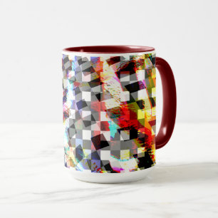 Plaid twisted under coloured spots, scandalous  mug
