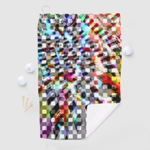 Plaid twisted under coloured spots, scandalous st golf towel
