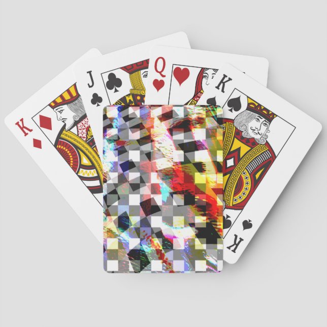 Plaid twisted under coloured spots, scandalous  st playing cards (Back)