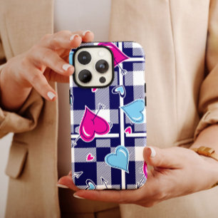 Plaid Valentine Pink Hearts   iPhone 14 Case-Mate  Case-Mate iPhone 14 Case