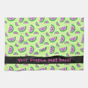 Plaid Watermelon Slice Pattern Tea Towel