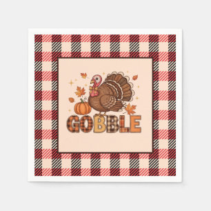 Plaid & Whimsy – Festive Thanksgiving Turkey Napkin