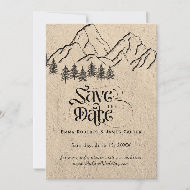 Plaid Wilderness Save the Date Card (Front)