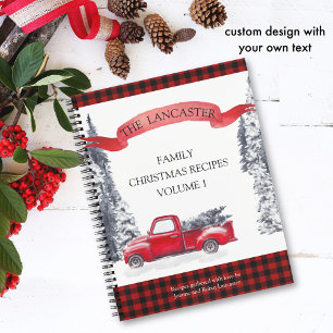 Plaid, Winter Forest and Vintage Truck Recipe Notebook