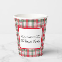 Plaid Winter Holiday Christmas Name Customised