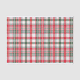 Plaid Winter Holiday Christmas Red, White, Green  Tissue Paper