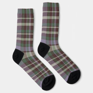 Plaid With Added Design Crew Socks