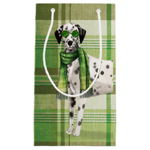 Plaid with Dalmatian Dog Funny Christmas Small Gift Bag