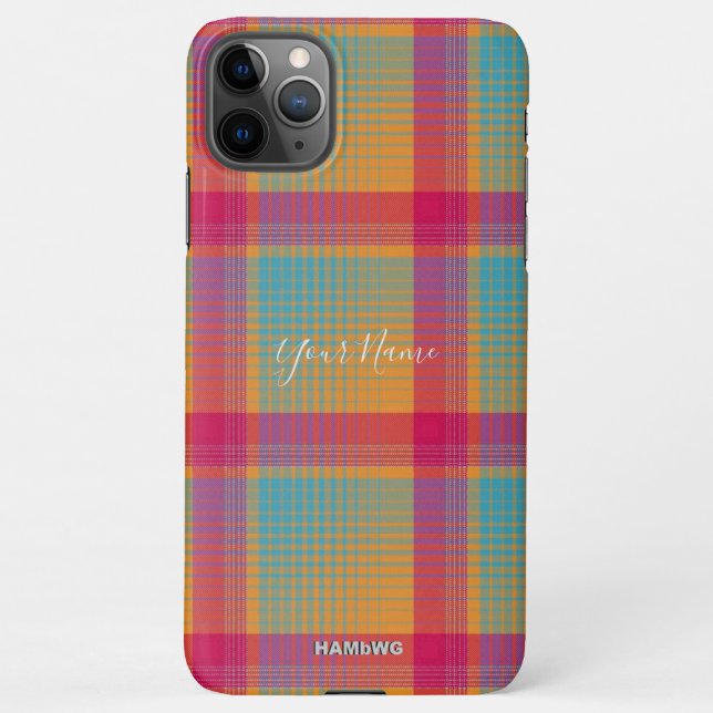Plaid with Name Option Cell Phone Case HAMbWG (Back)