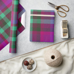 Plaid With Patterned Texture Wrapping Paper