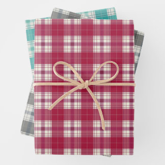 plaid wrapping paper sheet
