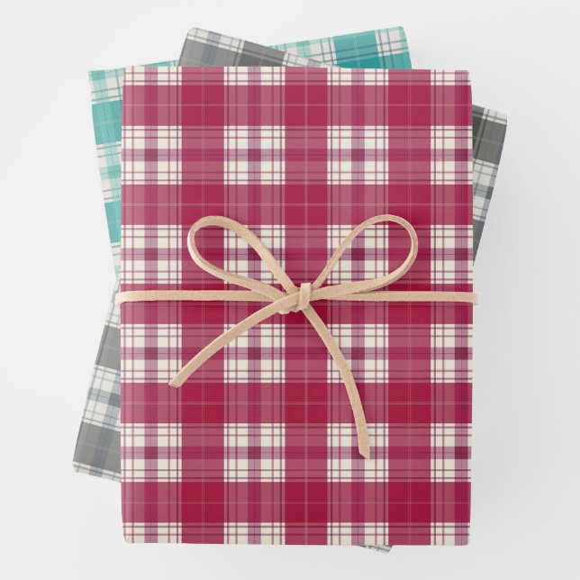 plaid wrapping paper sheet (In situ)