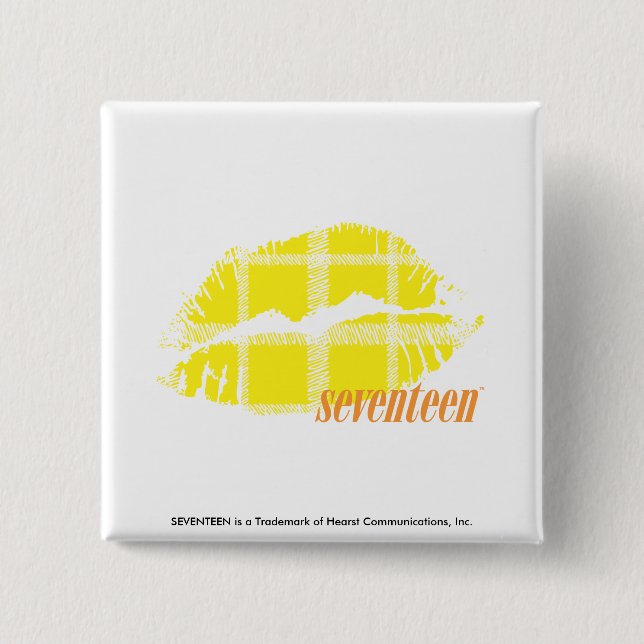 Plaid Yellow 15 Cm Square Badge (Front)