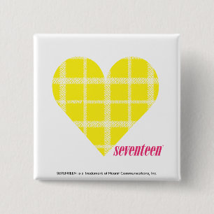 Plaid Yellow 2 15 Cm Square Badge