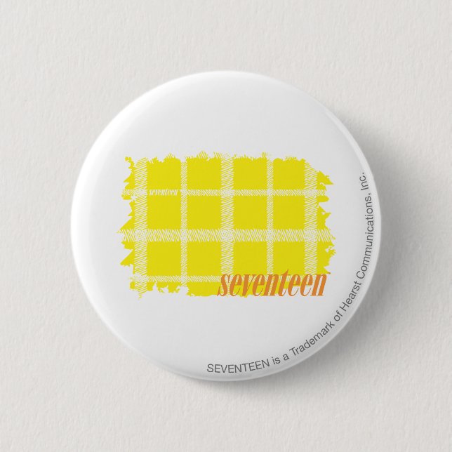 Plaid Yellow 3 6 Cm Round Badge (Front)