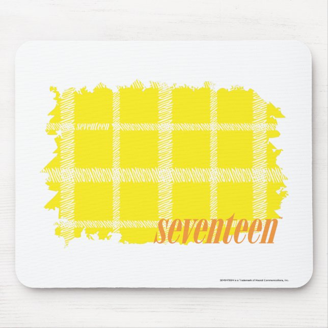Plaid Yellow 3 Mouse Mat (Front)