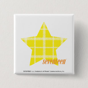 Plaid Yellow 4 15 Cm Square Badge