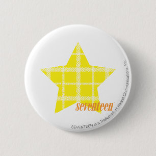 Plaid Yellow 4 6 Cm Round Badge